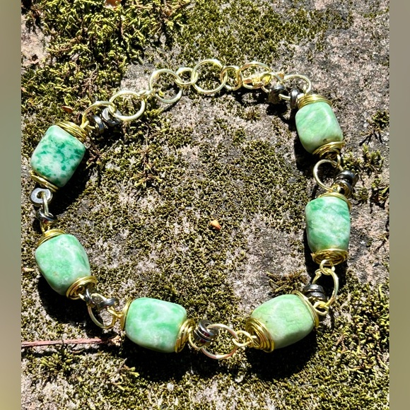 🪨Amazonite bracelet with gold wire works - Picture 7 of 9